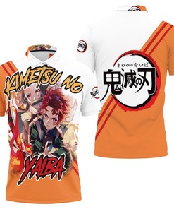 Kimetsu No Yaiba Kamado Tanjiro Nezuko Fire Polo Shirt All Over Print with Unique 3D Effect