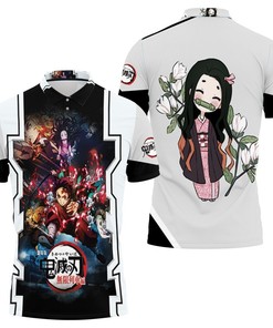 Kimetsu No Yaiba Tanjiro, Nezuko, Zenitsu & Inosuke Polo Shirt with All Over Print and 3D Effect