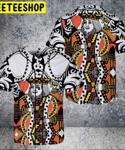 King of Hearts Poker Lover Jersey Baseball Polo Shirt All Over Print with Unique 3D Effect