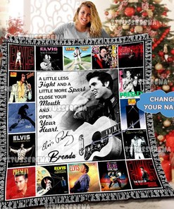 King of Rock and Roll - Personalized Elvis Presley Quilt Blanket Gift