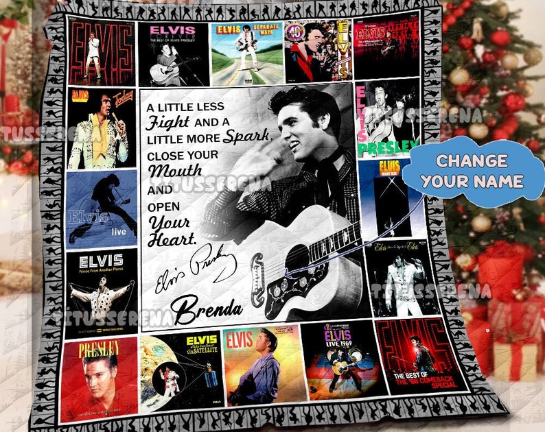 King of Rock and Roll - Personalized Elvis Presley Quilt Blanket Gift - Image 2