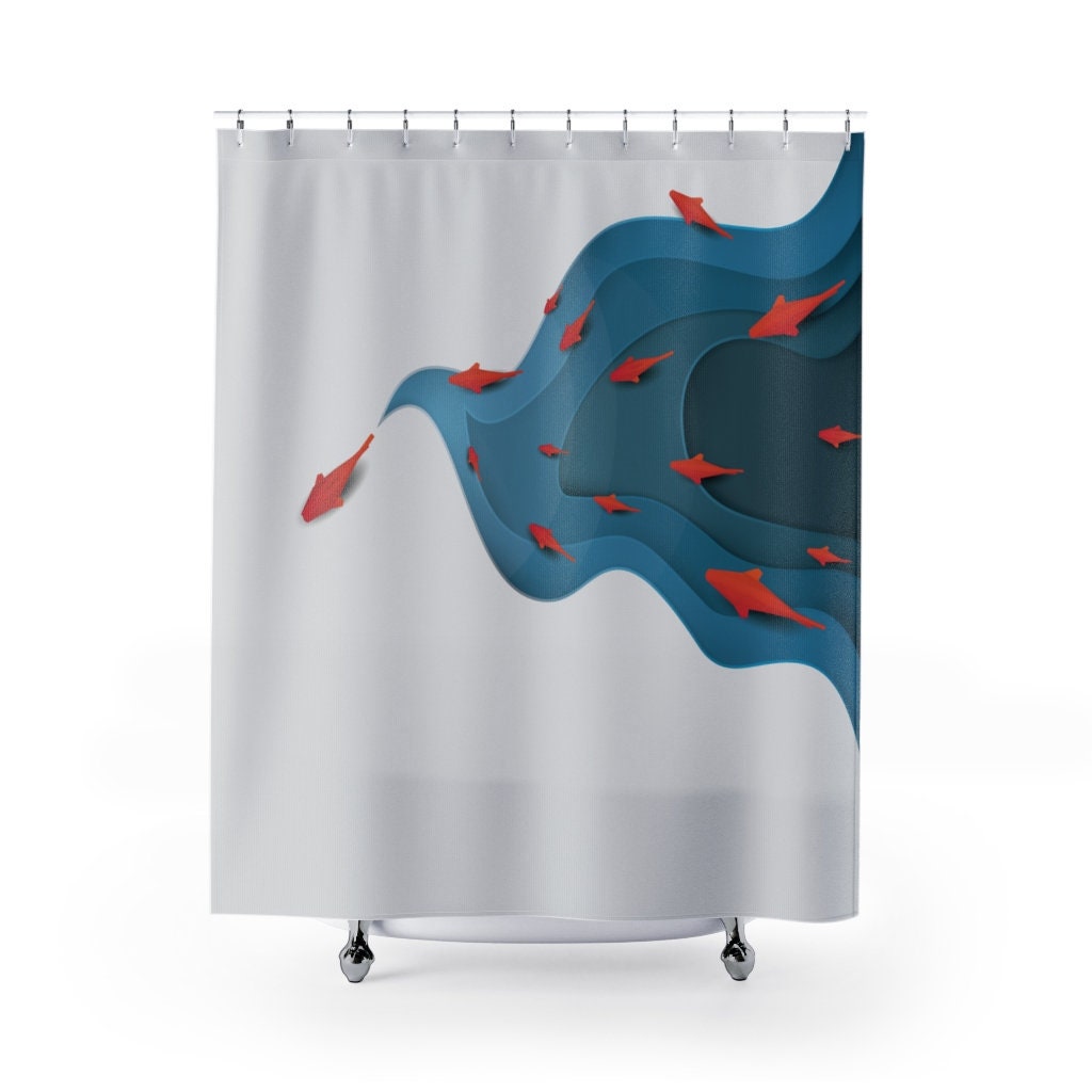 Koi Goldfish Feng Shui Pond Shower Curtain for a tranquil vibe