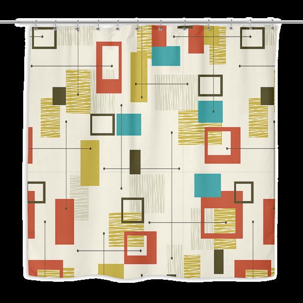 Kunst Duschvorhang: Mid Century Modern Shower Curtain for Christmas - Image 2