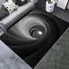 LIFKOME 3D Optical Floor Mat: A Black and White Plaid Rug with Optical Illusion Effect for Your Home