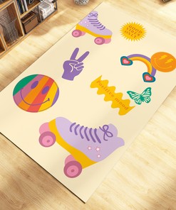 LSD Acid 70s Retro Trippy Rug - Cool Y2k Groovy Funky Dorm Decor, Preppy Room Decor with Non-Slip Bathroom Rugs Washable