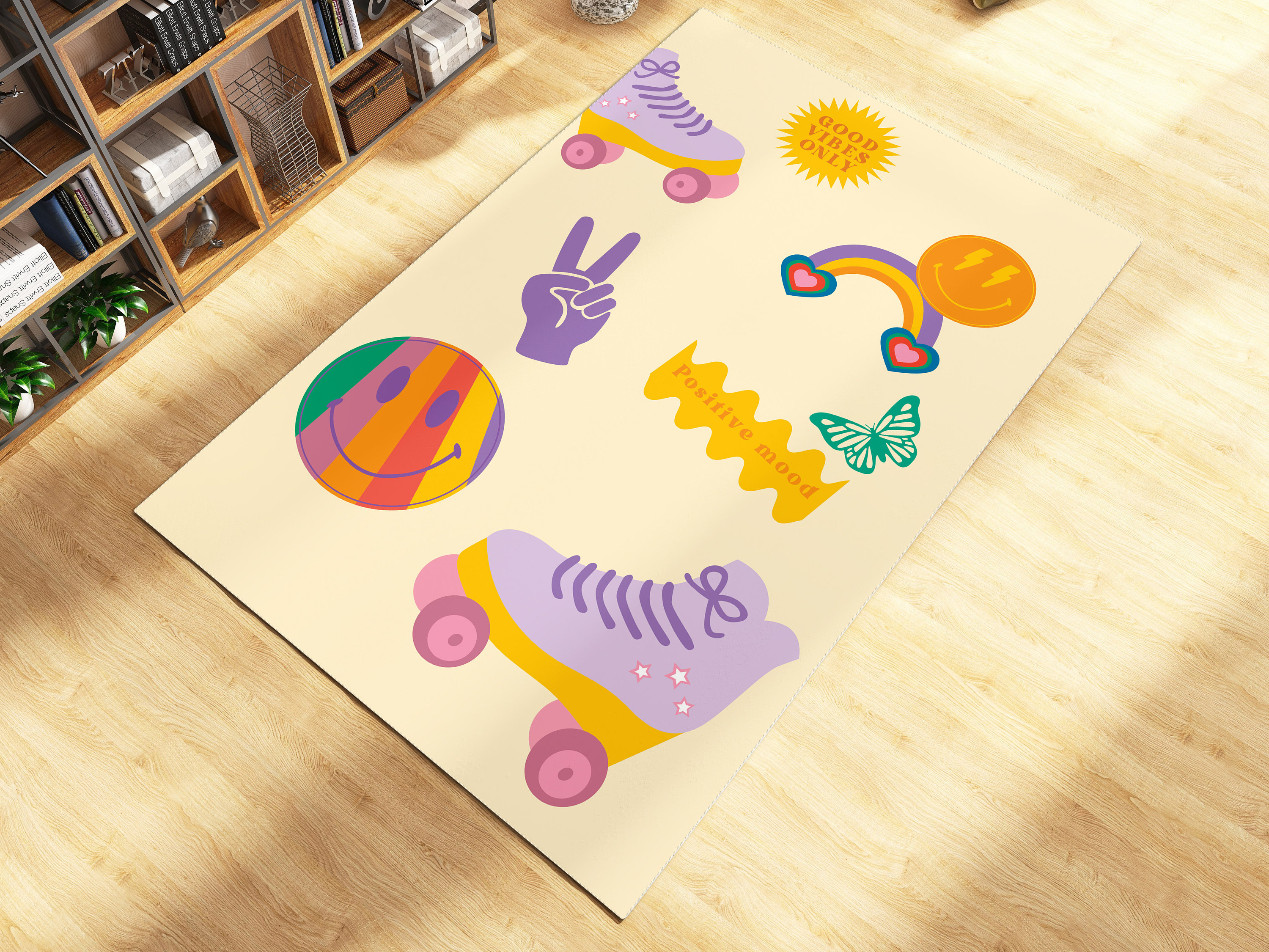 LSD Acid 70s Retro Trippy Rug - Cool Y2k Groovy Funky Dorm Decor, Preppy Room Decor with Non-Slip Bathroom Rugs Washable