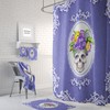 Lady Sugar Skull Purple Shower Curtain with Floral Skull and Bath Accessories