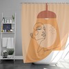 Lady in Bath Shower Curtain, Women's Face Portrait Line Drawing Bathroom Decor, Housewarming Gift Idea