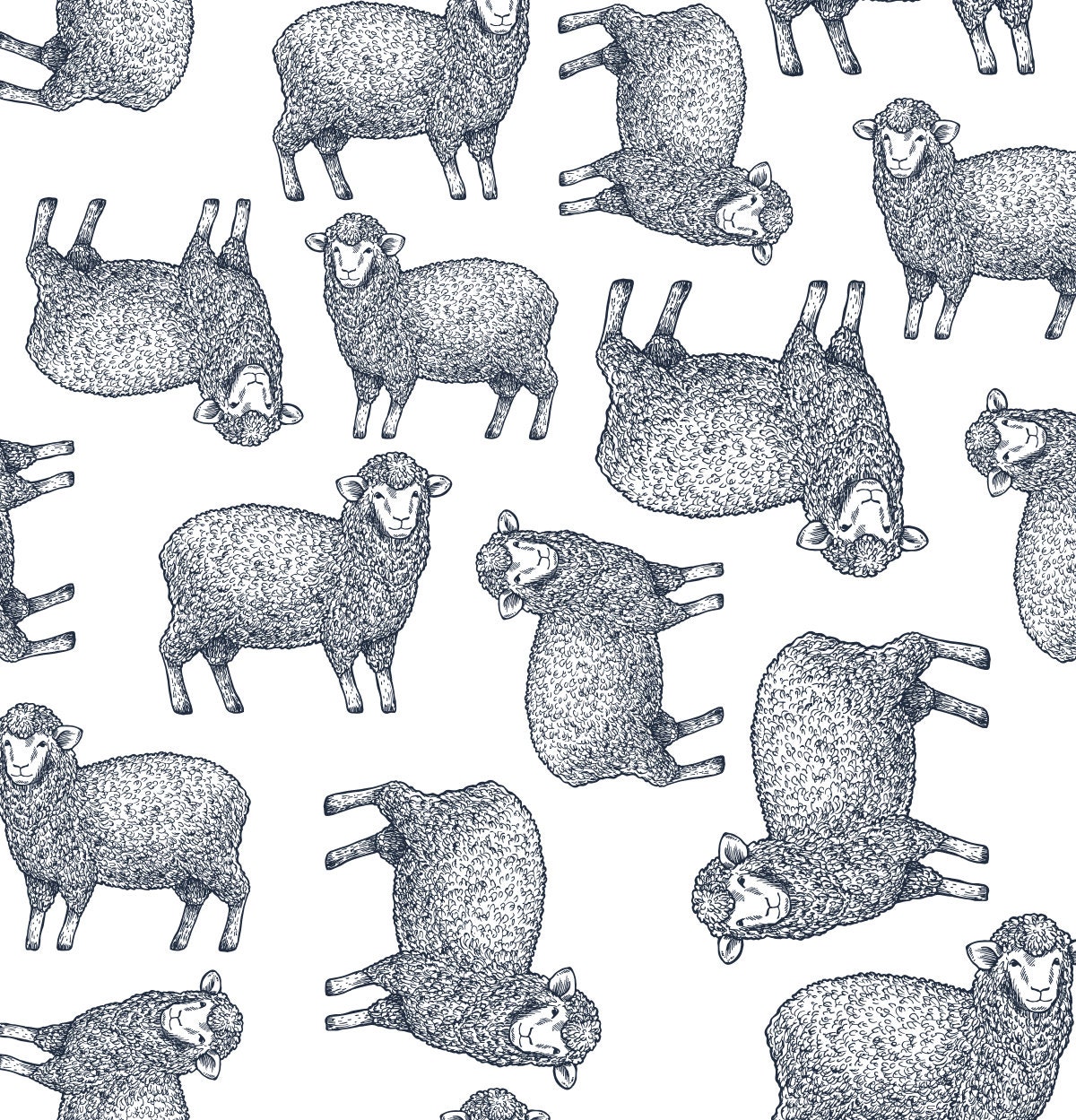 Lamb Farm Animals Shower Curtain | Modern Design Bathroom Decor | Animal Lover Gift | Luxury Shower Curtains - Image 2