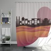 Landscape middle east Shower Curtain | Purple desert fabric Bathroom Curtain and mat | Home bath decor accessories