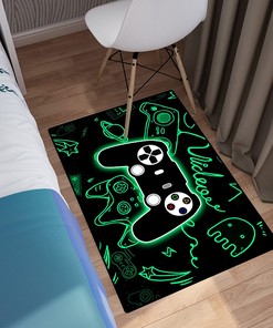 Large 3D Gamer Area Carpet for Boys' Bedroom Gaming Area Rug with Video Game Rugs