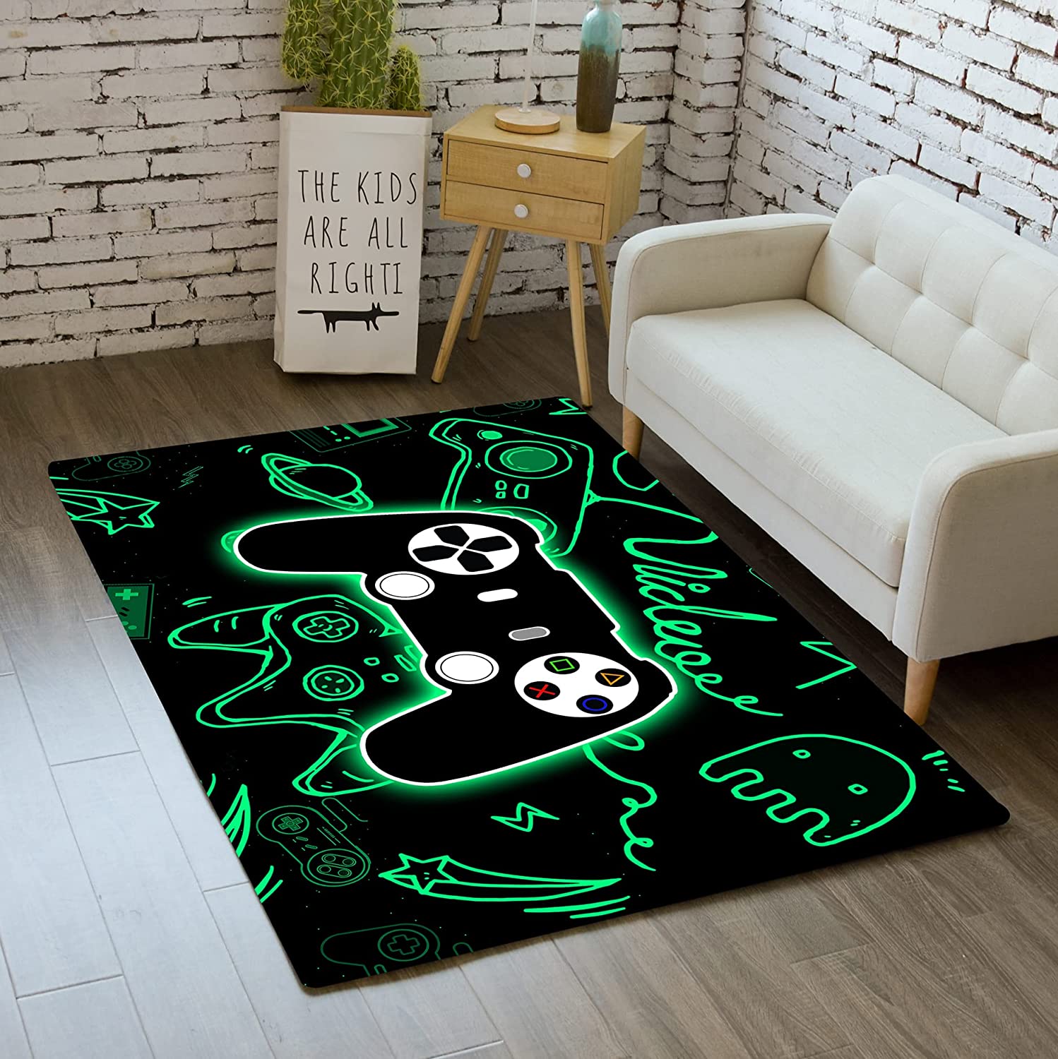 Large 3D Gamer Area Carpet for Boys' Bedroom Gaming Area Rug with Video Game Rugs - Image 2
