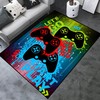 Large 3D Gamer Area Rug - Gamepad Controller Print, Non-Slip Polyester Mat for Game Room