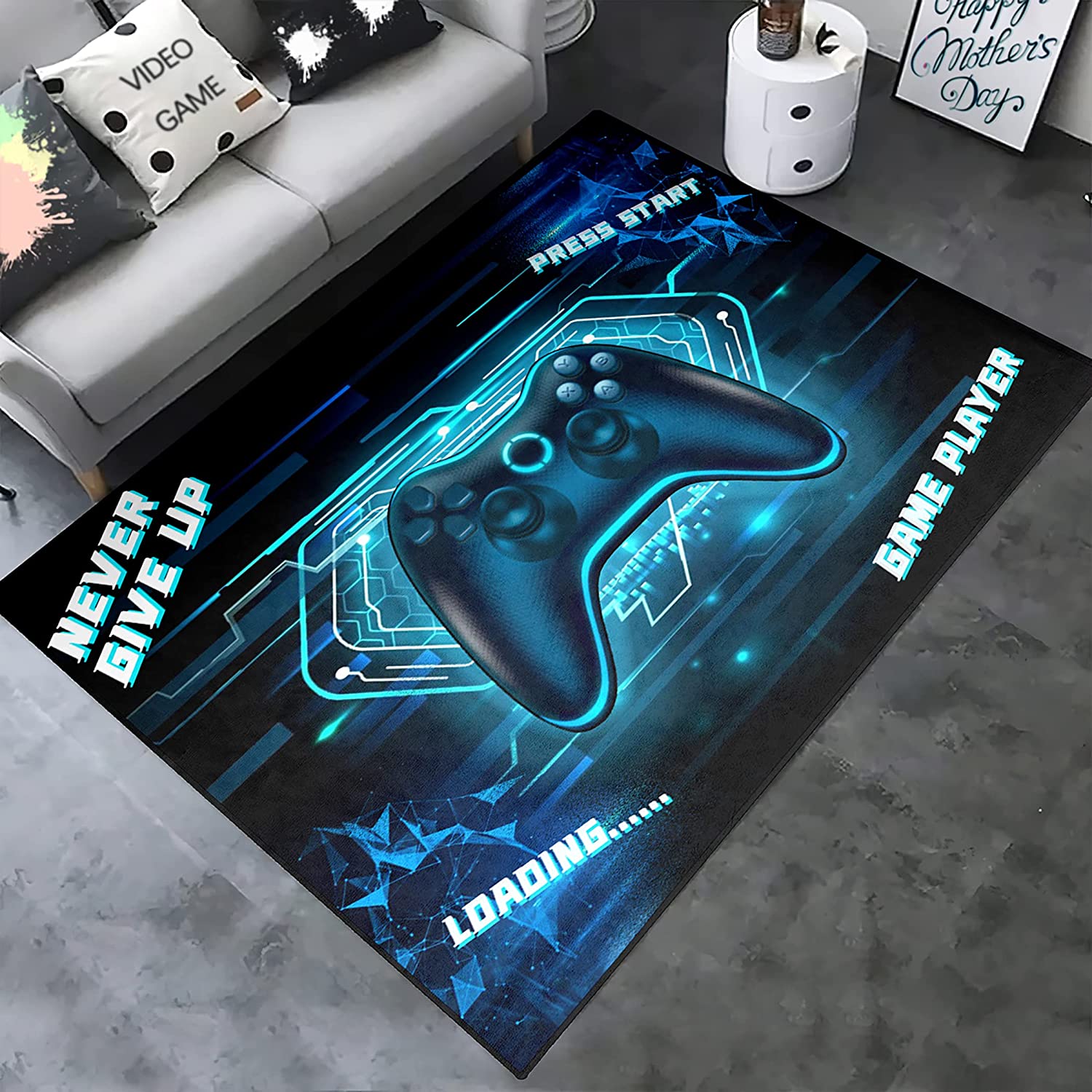 Large 3D Gamer Area Rugs for Boys Bedroom with Controller Gaming Rug - Image 3