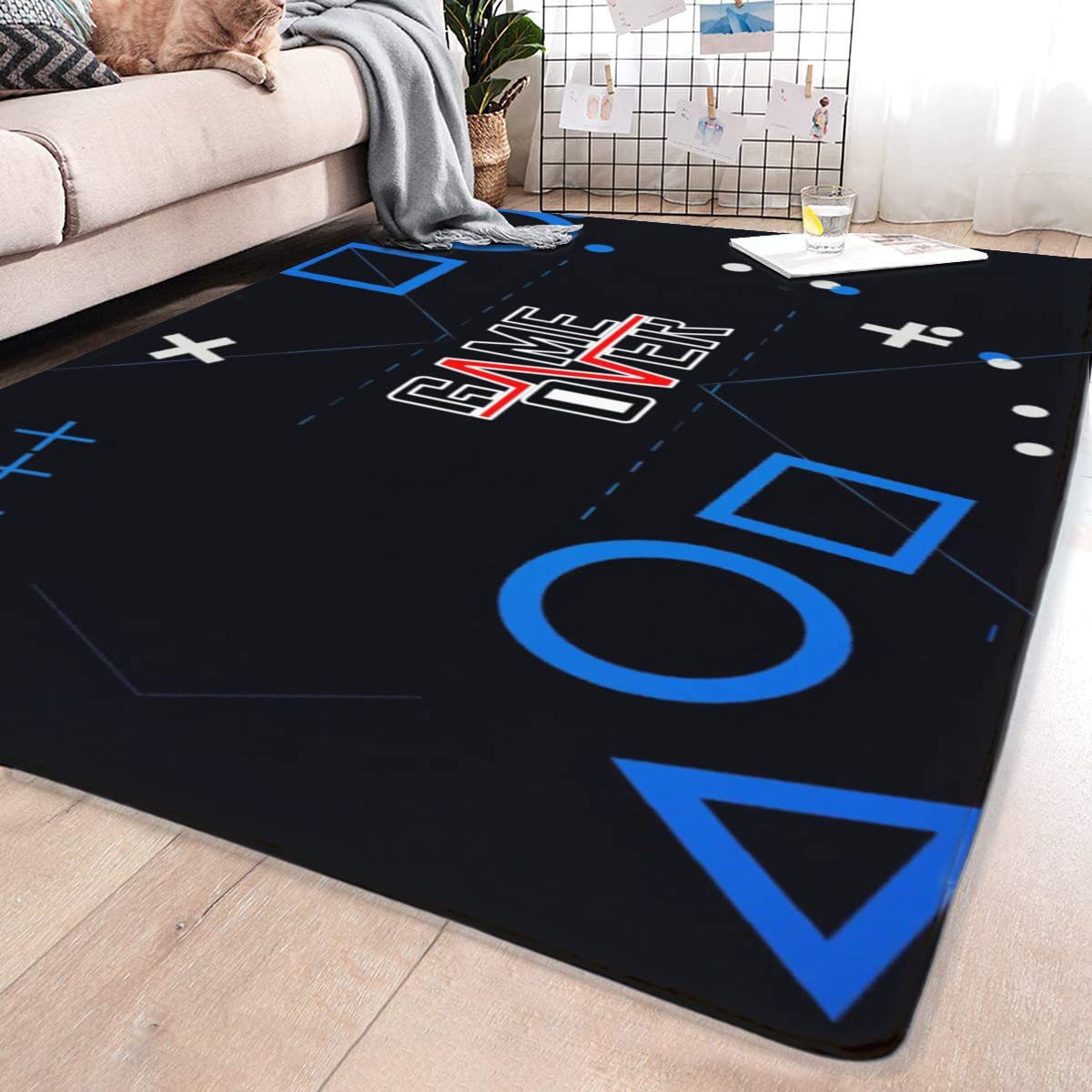 Large 3D Gamer Carpet Decor Game Printed Area Rug for Boys and Teens Bedroom