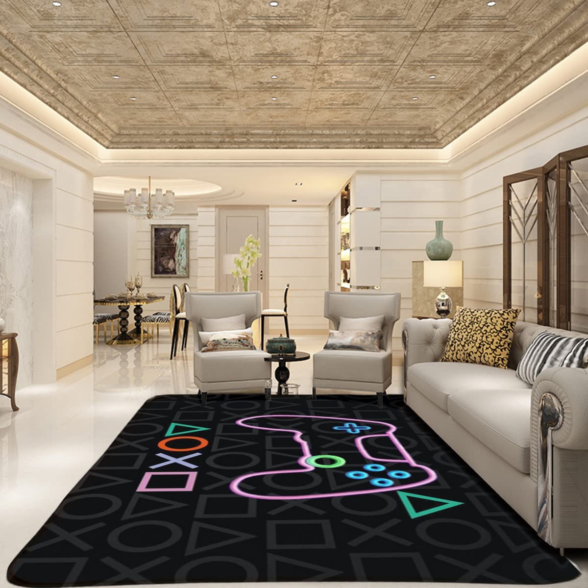 Large 3D Gamer Carpet Decor for Living Room and Bedroom - Perfect Gifts for Boys - Image 3