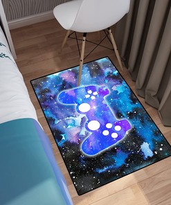 Large 3D Gamer Carpet with Colorful Gamepad Print Design for Boys' Gaming Area Rugs in Living Room, Bedroom and Play Mat