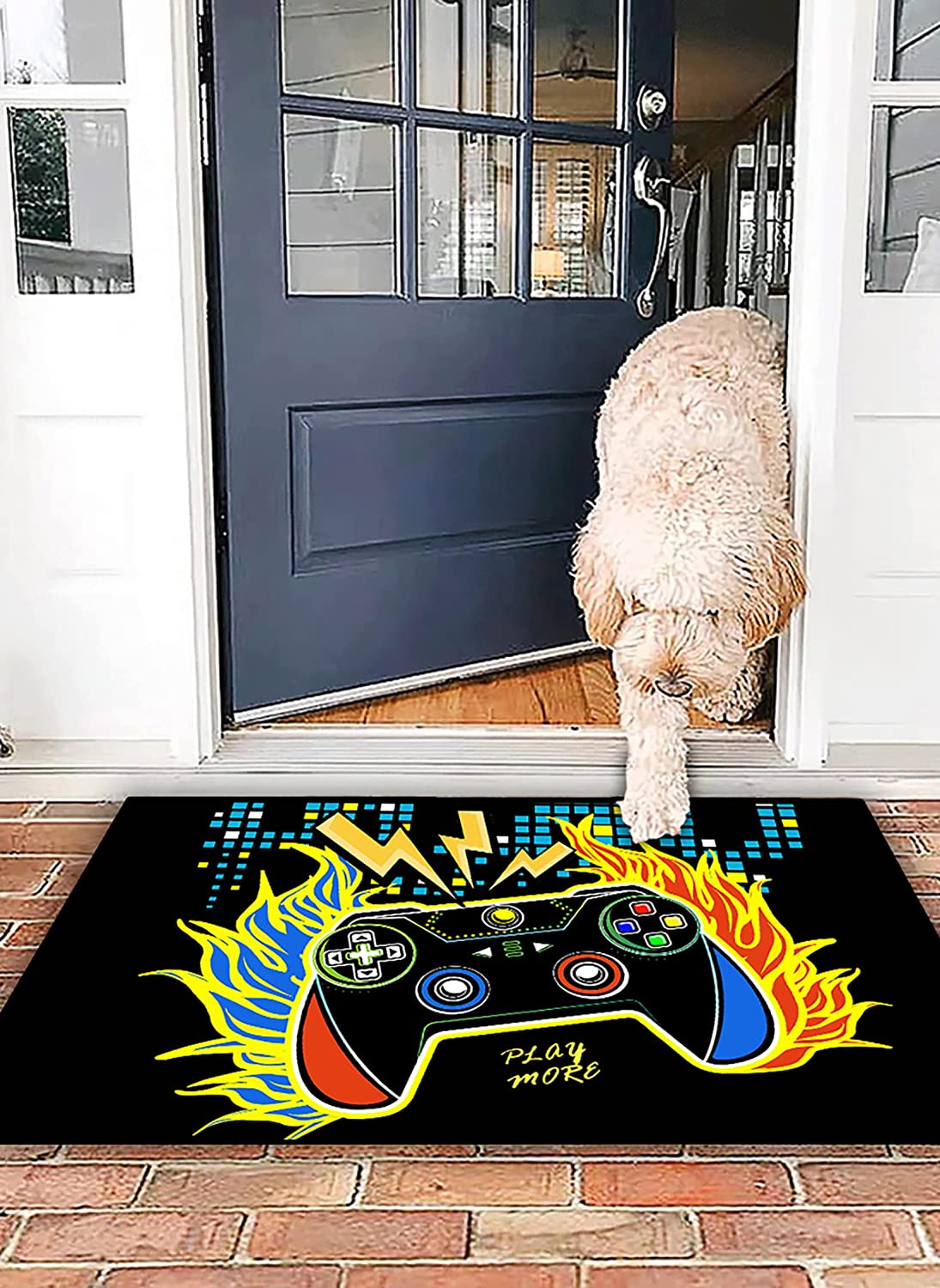 Large 3D Printed Gamepad Controller Area Rugs for Cool Video Game Rug: Teen Boys and Kids Playroom Bedroom Decor