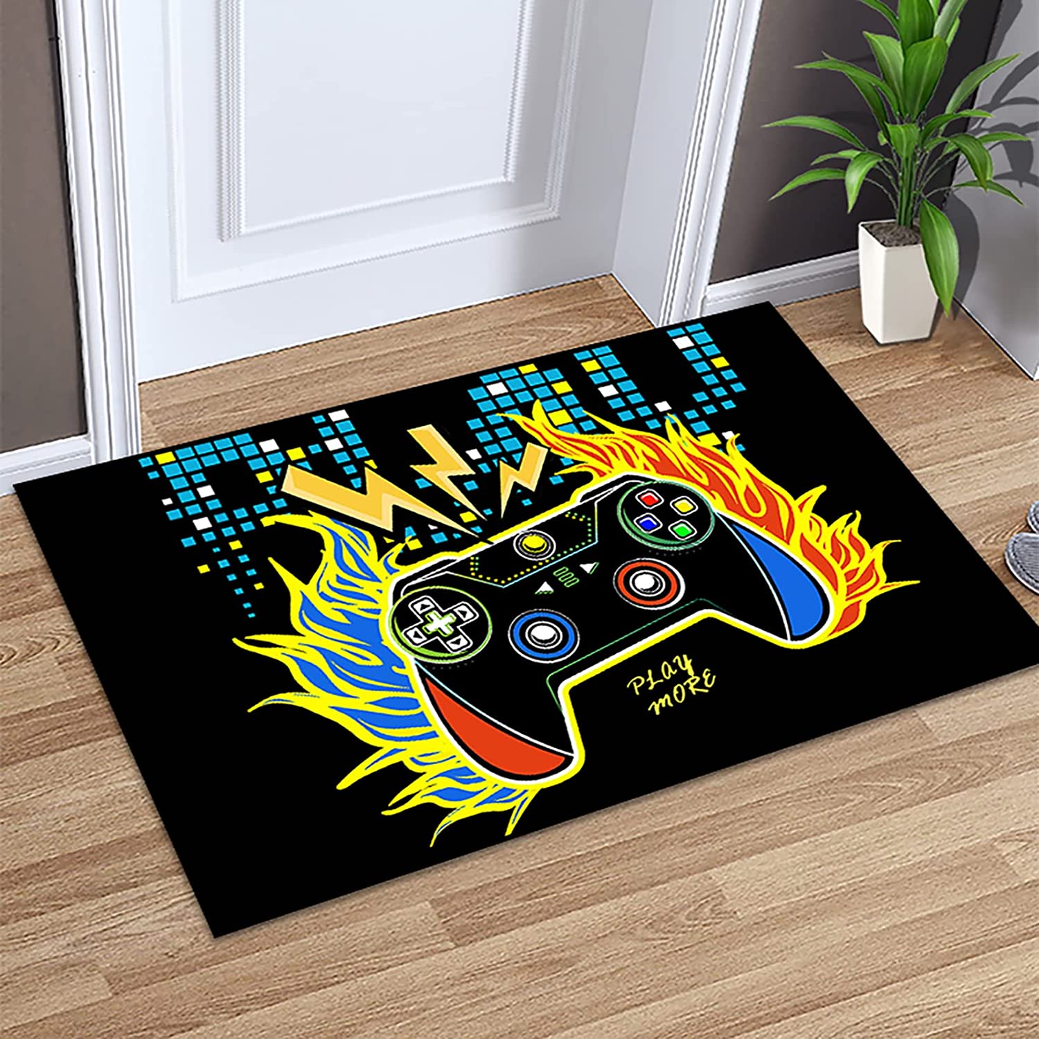 Large 3D Printed Gamepad Controller Area Rugs for Cool Video Game Rug: Teen Boys and Kids Playroom Bedroom Decor - Image 2