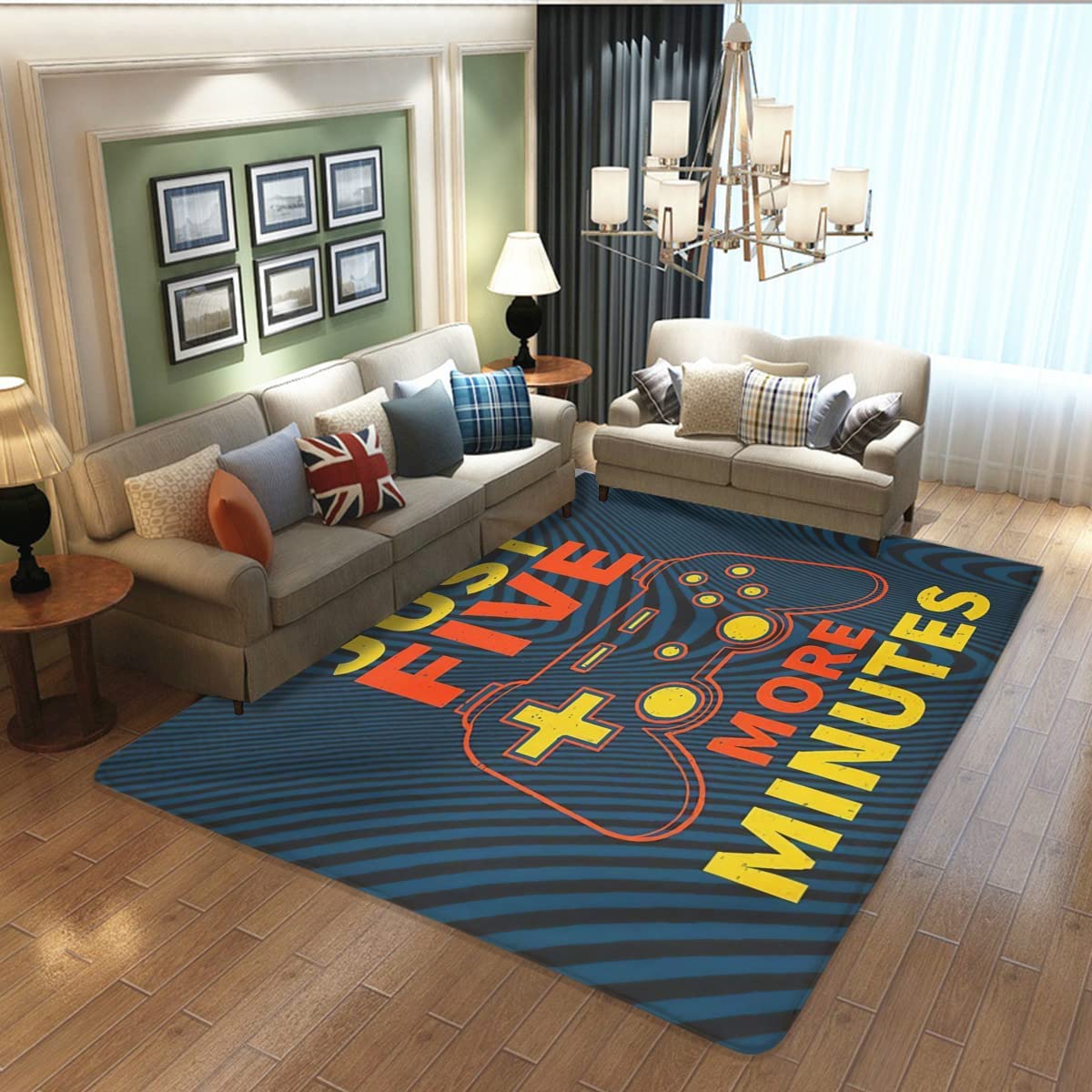 Large 3D Printed Gamer Area Rugs for Teens Bedroom & Living Room - Elevate Your Room Decor
