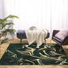 Large 70s Style Emerald Green Black Gold Marble Area Rug â€“ Unique and Stylish Room Carpet