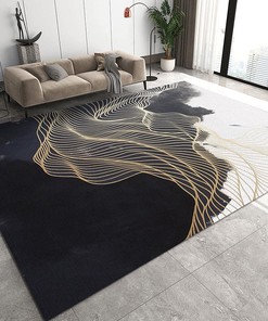 Large 70s Style Marble Pattern Area Rug for Stylish Bedroom Office Study Dining Room Decor