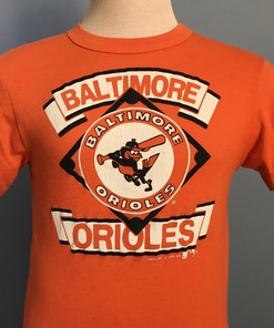 Large 80S Vintage Baltimore Orioles 1989 Mlb Baseball T-Shirt