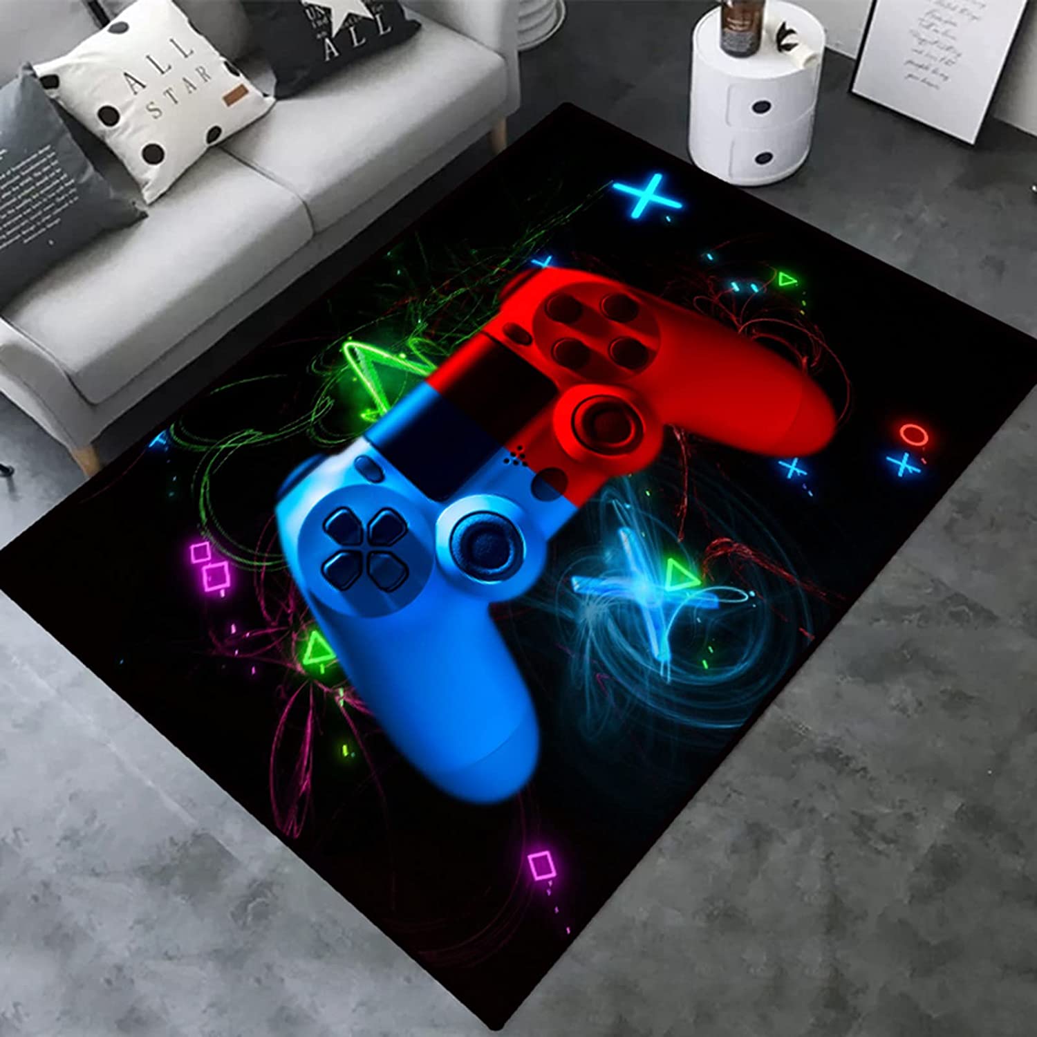 Large Bedroom Rug for Gamers: Personalized Polyester Mat for Your Home Decoration