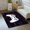 Large Black Gamepad Controller Design 3D Gamer Area Rug for Boys' Room, Living Room, and Play Mat