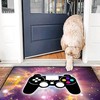 Large Blue Starry Sky Printed Gamepad Controller Rugs for Boys' Gamer Theme Carpets in Bedroom and Living Room