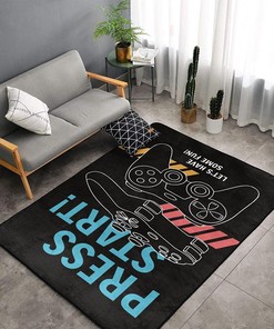 Large Decorative Game Area Rug with Controller Pattern - Perfect Gift for Boys and Home Flooring