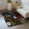 Large Future Game Theme Blue Starry Sky Gamepad Controller Printed Rugs for Boys' Gamer Theme Carpets in Home Decor