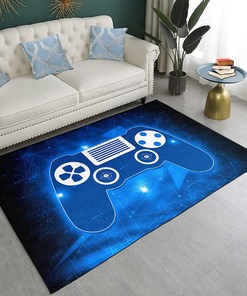 Large Game Room Rug with Universe Galaxy Design - Non Slip Throw Rug for Kids Bedroom