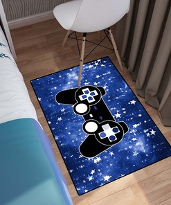 Large Gamepad Area Rug with 3D Vivid Purple Jellyfish Print for Video Game Controller Throw Rug