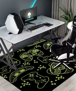 Large Gamer Area Rugs with Gamepad Controller Design for Boys' Bedroom or Living Room Decor