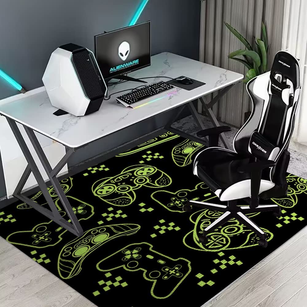 Large Gamer Area Rugs with Gamepad Controller Design for Boys' Bedroom or Living Room Decor