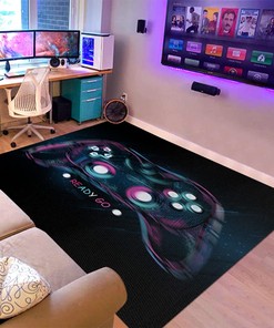 Large Gaming Rug for Kids Boys' Room - 3D Printed Non-Slip Crystal Sofa Floor Carpet with T-Shirt, Hoodie, Sweatshirt Kids game room rug
