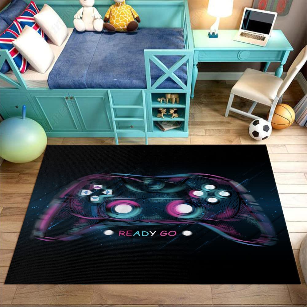 Large Gaming Rug for Kids Boys' Room - 3D Printed Non-Slip Crystal Sofa Floor Carpet with T-Shirt, Hoodie, Sweatshirt Kids game room rug - Image 3