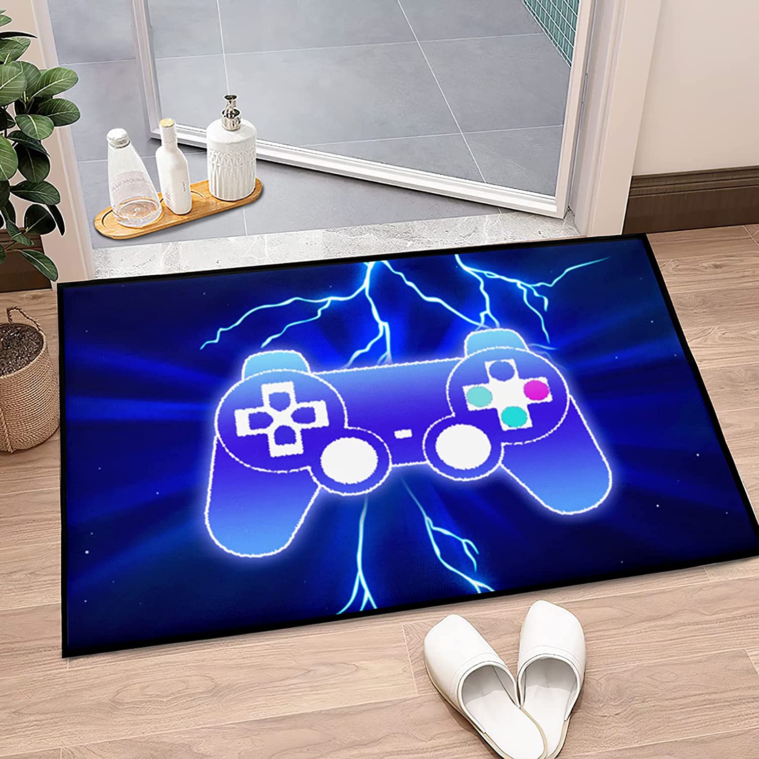 Large Green Gamepad Gaming Controller Rug for Teen Bedroom Decor: Comfortable Game Area Rugs - Image 2