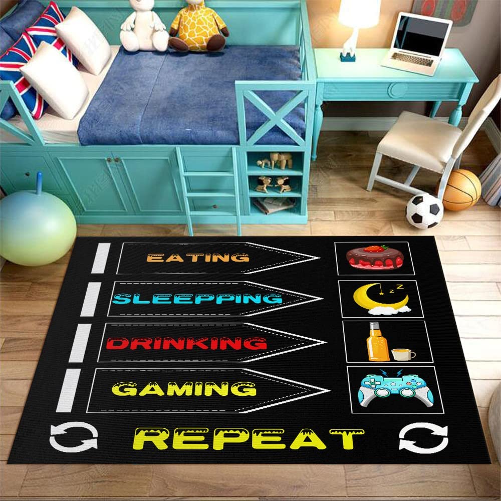 Large Non-Slip Area Rug for Gaming Room or Playroom Decor - Crystal Sofa Floor Mat with Custom Name or Sentence
