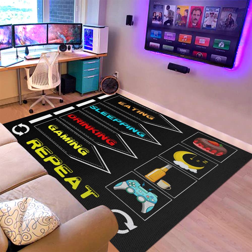 Large Non-Slip Gaming Life Rug for Playroom - Perfect Area Rug for Kids Boys Gamer Room - Image 2