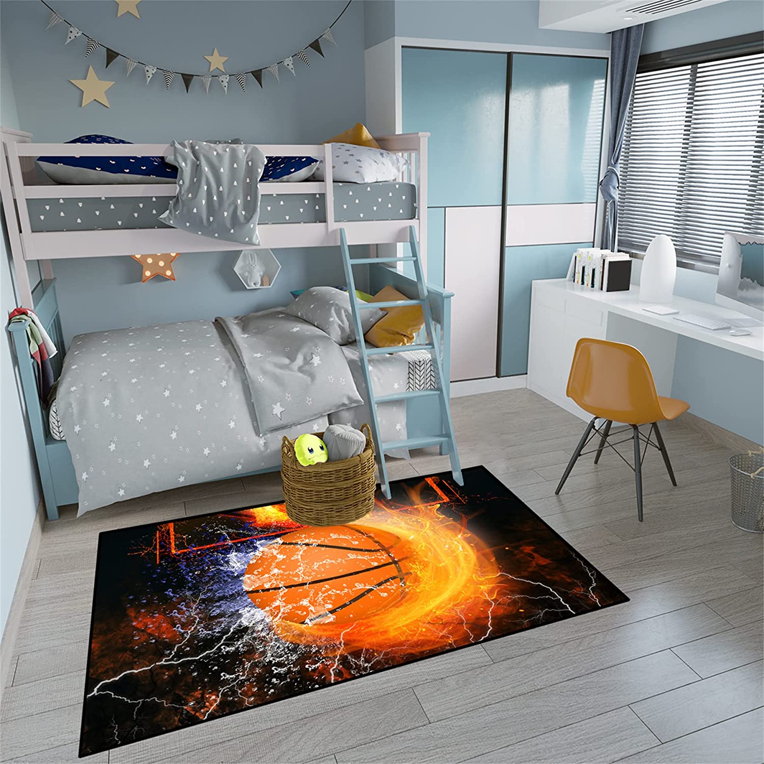 Large Personalized Basketball Rug - Unique Home Decor for Boys Bedroom and Playroom with Customizable Name and Number - Image 4