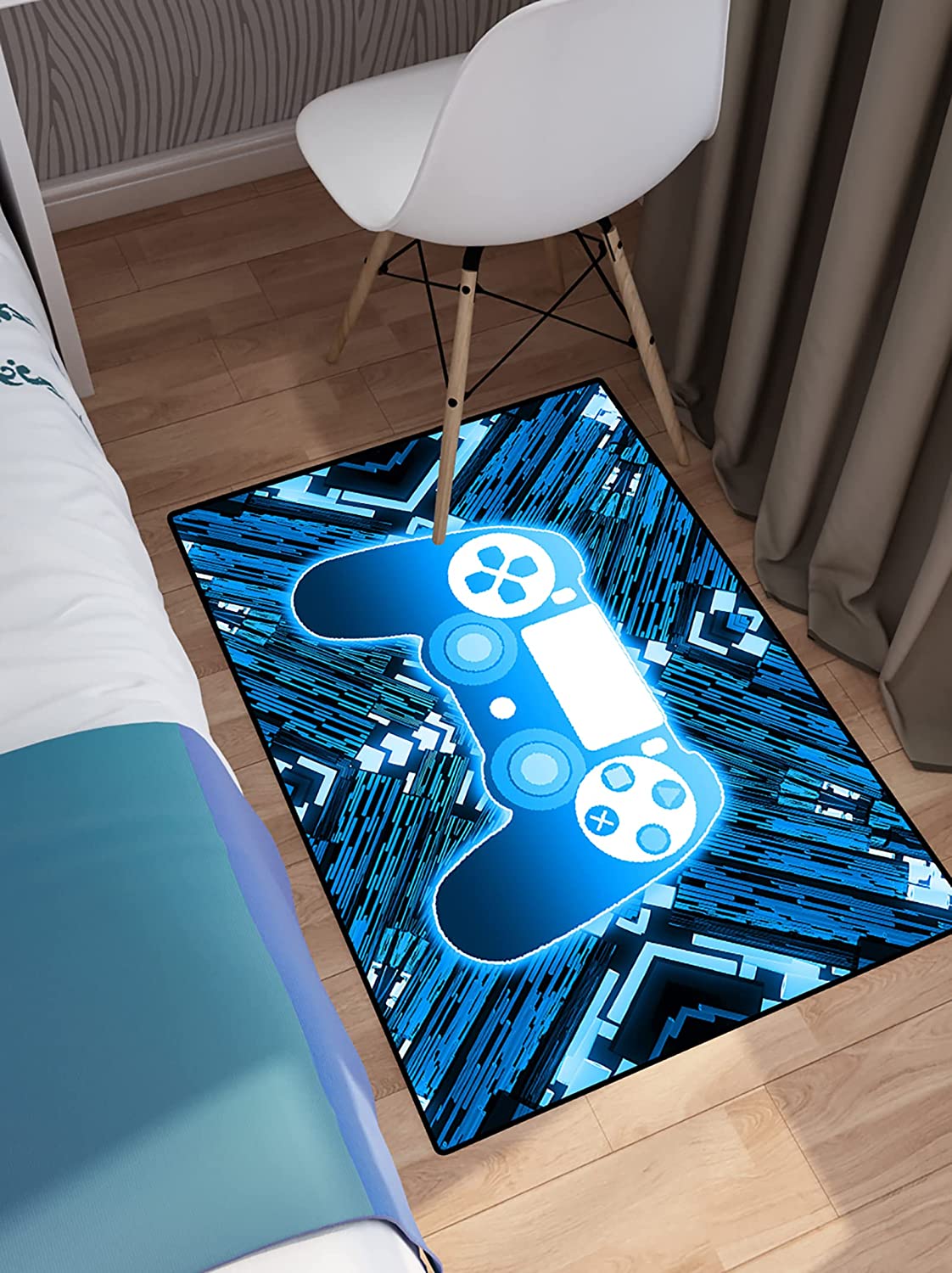 Large Polyester Non-Slip Game Theme Doormat for Gamer Gamepad Controller Area Rugs: Boys, Room and Living Room Decor