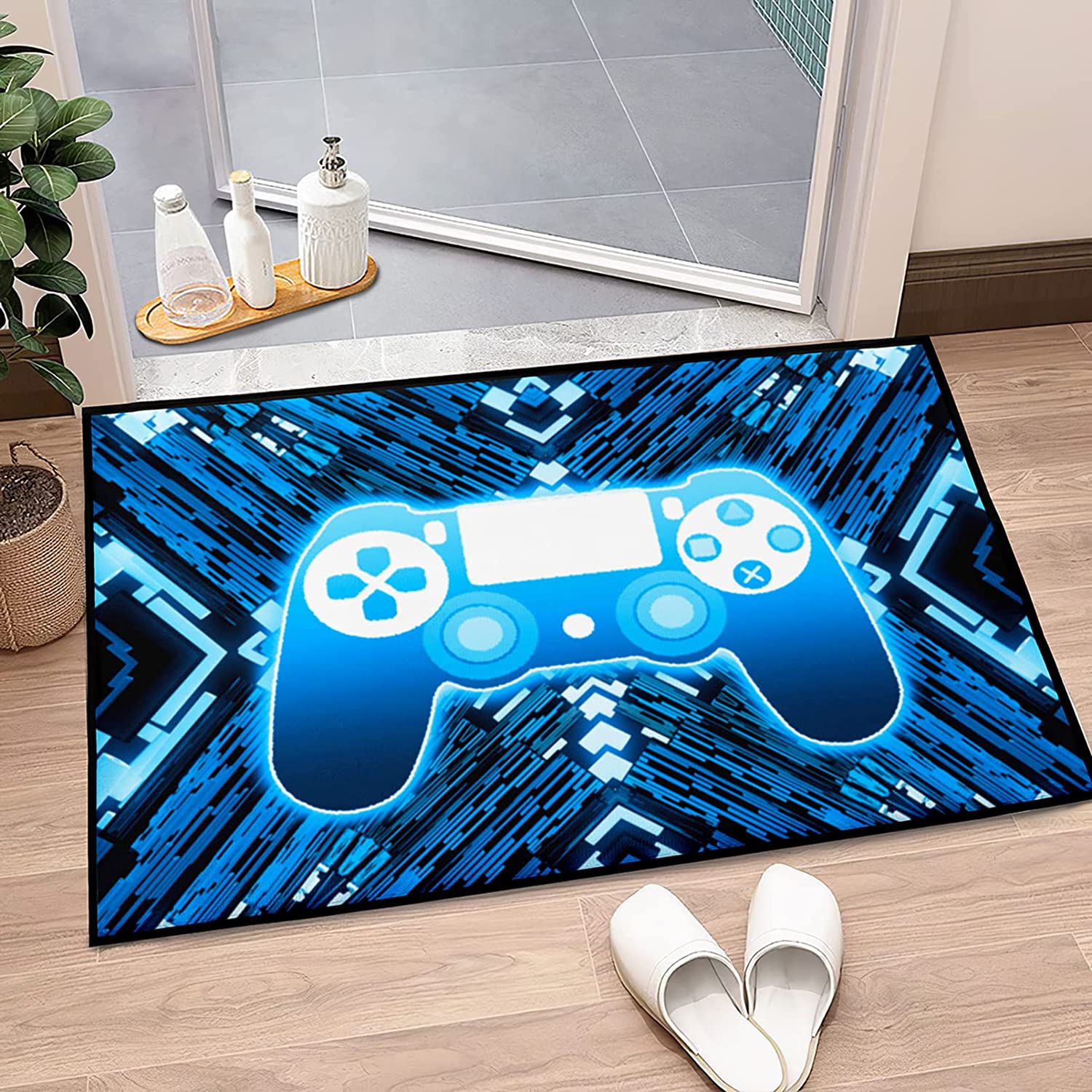 Large Polyester Non-Slip Game Theme Doormat for Gamer Gamepad Controller Area Rugs: Boys, Room and Living Room Decor - Image 2