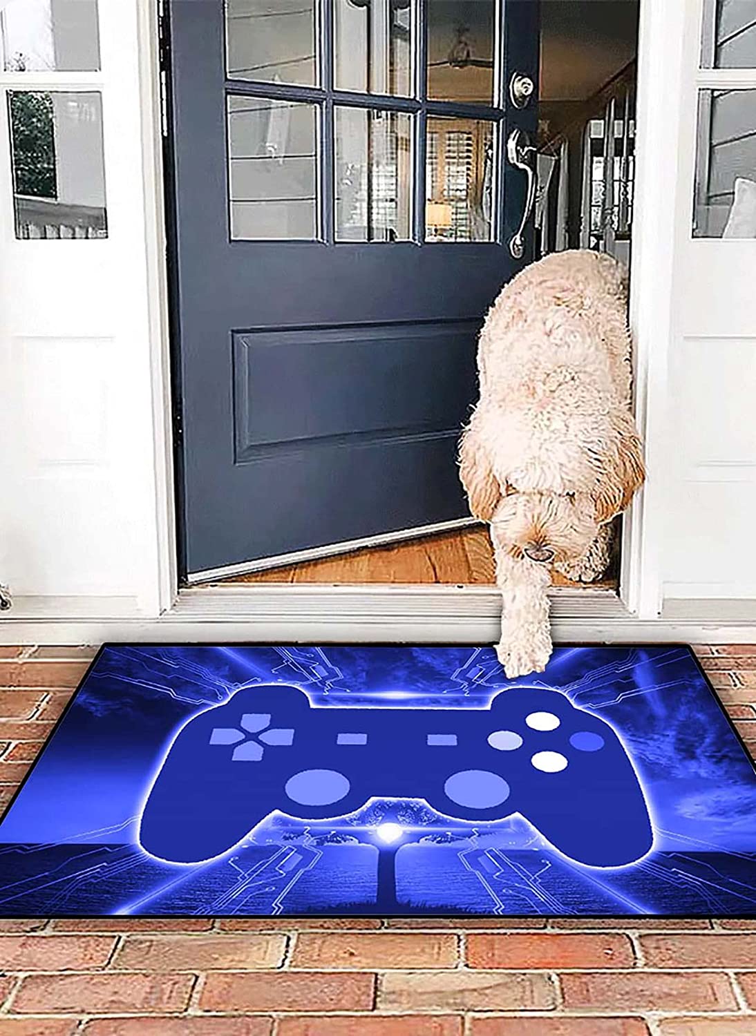 Large T-Shirt, Hoodie, and Sweatshirt Game Area Rugs, 3D Design Print on Living Room and Bedroom Mat, Blue Polyester Floor Mat - Image 2