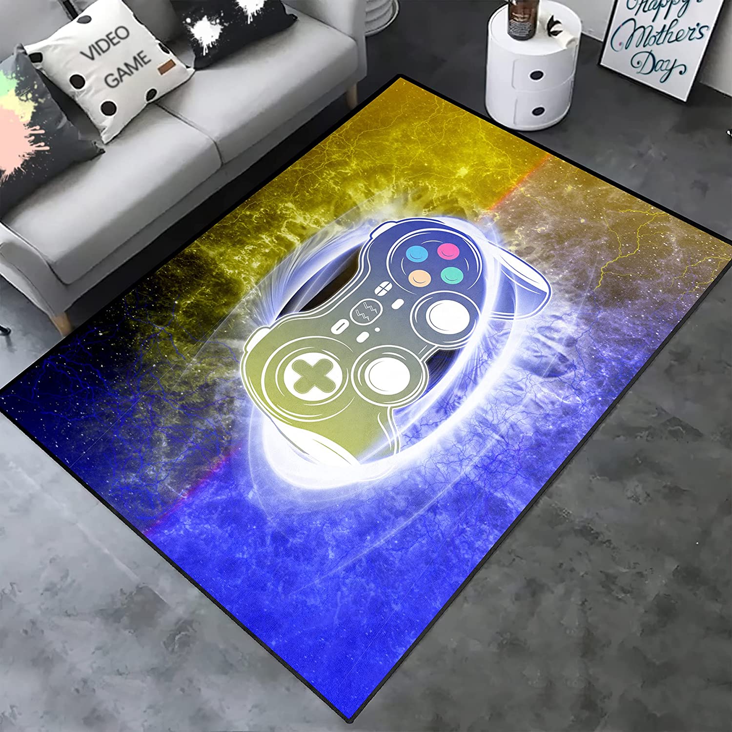 Large Video Game Clearance Area Rugs for 3D Gamer Area Rug in Teen Boys' Room, Bedroom and Living Room Home Decor - Image 2