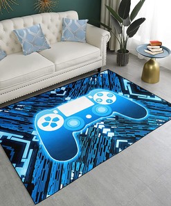 Large Washable Game Room Rug for Boys Teen's Bedroom - Non-Slip Crystal Polyester Floor Mat