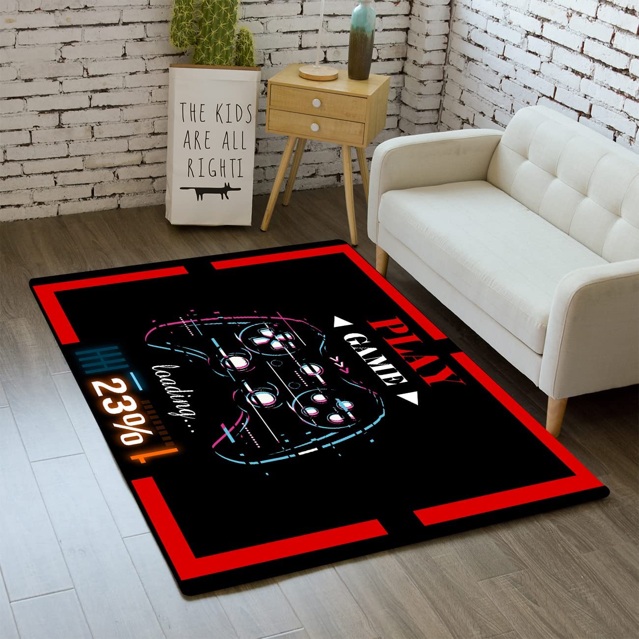 Large Washable Gamer Gamepad Controller Area Rugs for Boys' Room Decor: Comfortable Floor Rugs - Image 2