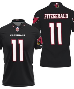 Larry Fitzgerald Arizona Cardinals Alternate Game Black 2019 Jersey Inspired 3D All Over Print Polo Shirt