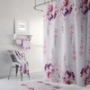 Lavender Floral Shower Curtain - Beautiful Fabric Bath Curtain with Matching Mat and Towels for Lavender Bathroom Decor